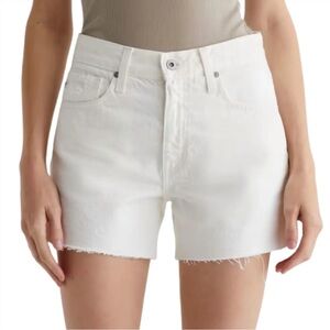 AG Adriano Goldschmied White High-Rise Denim Shorts